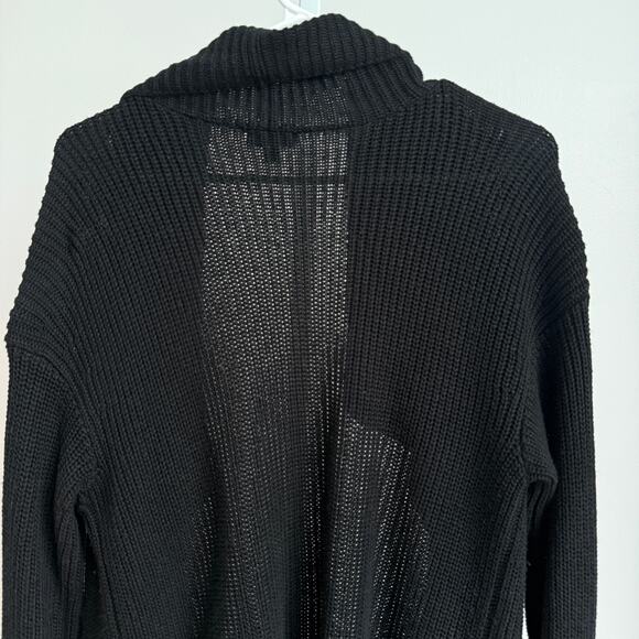 Splendid‎ sz XS Black Drape Front cotton Open slouchy Cardigan - Picture 7 of 8